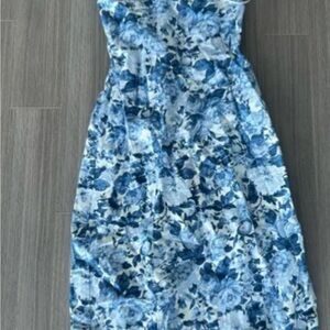 Abercrombie & Fitch Blue Floral Strapless Dress